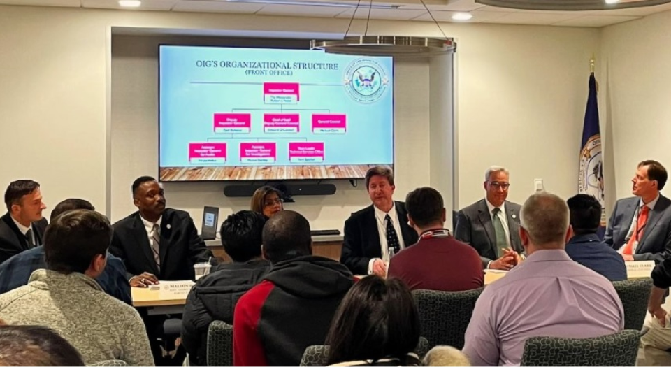 OIG senior management with presenting to a group of NRC new hires OIG senior management with presenting to a group of NRC new hires